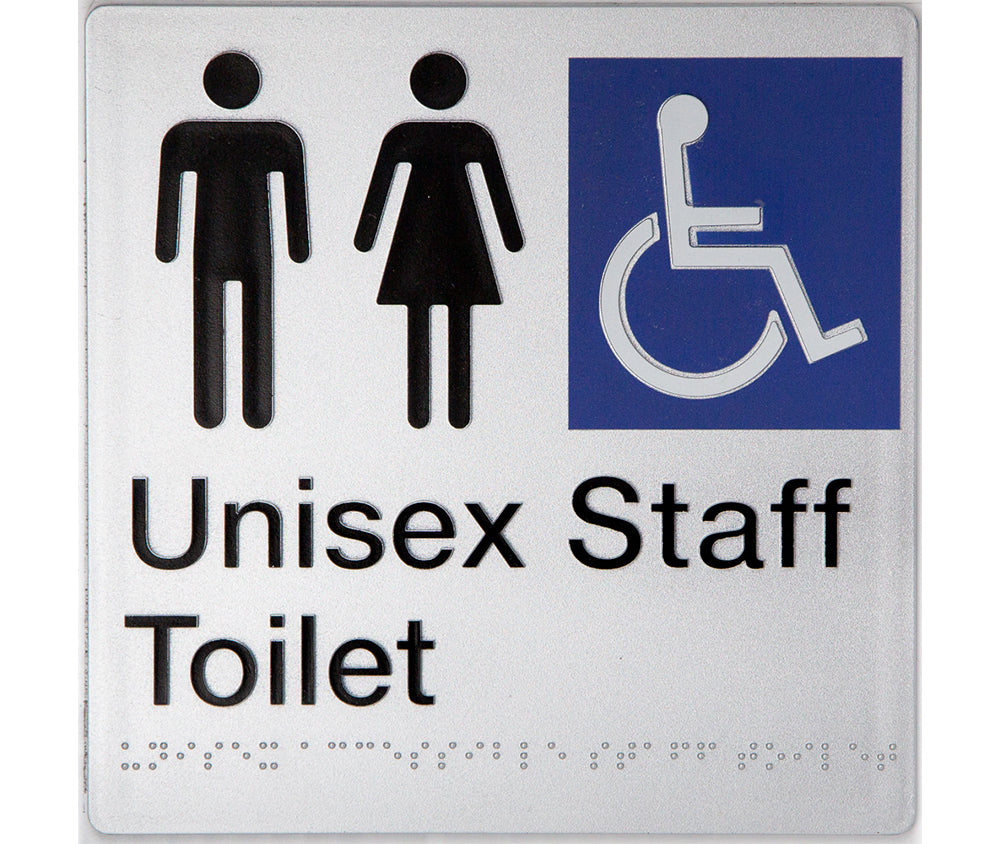 Unisex Accessible Staff Toilet Sign (Silver) Unisex Accessible Staff Toilet Sign (Silver)
