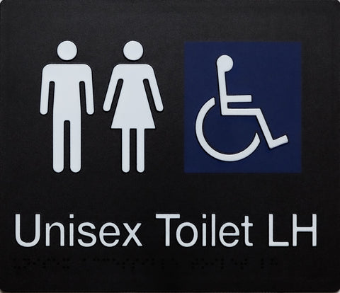 Unisex Accessible Toilet Sign (Black)