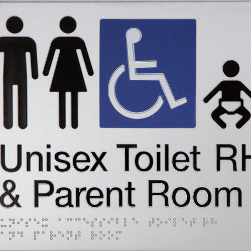 Unisex Toilet RH & Parent Room Sign (Silver) - IMG 2