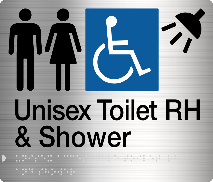 Unisex Disabled Toilet & Shower RH (Stainless Steel) Unisex Disabled Toilet & Shower RH (Stainless Steel)