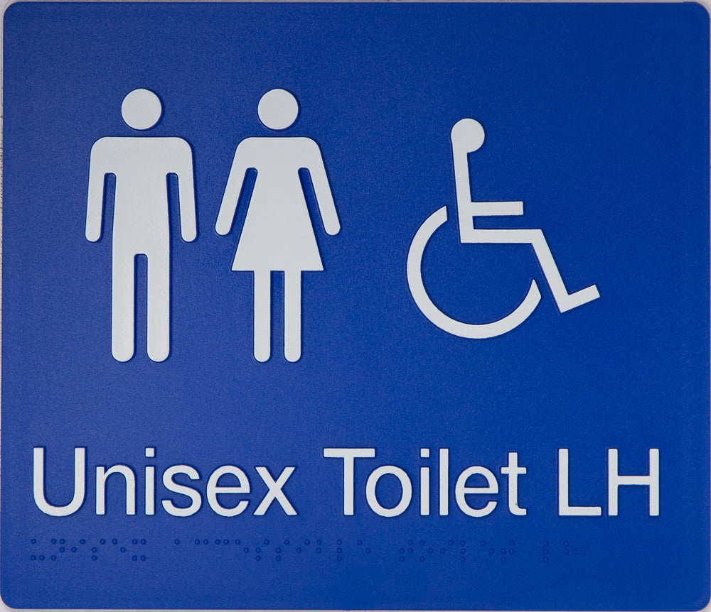 Unisex Toilet LH Sign (Blue/White) Unisex Toilet LH Sign (Blue/White)