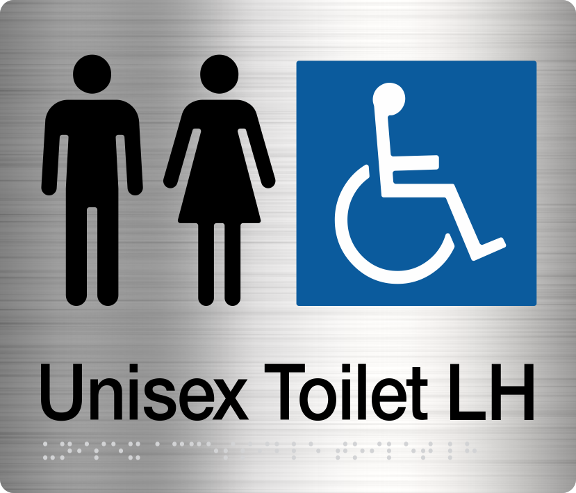 Unisex Toilet LH Sign (Stainless Steel) Unisex Toilet LH Sign (Stainless Steel)