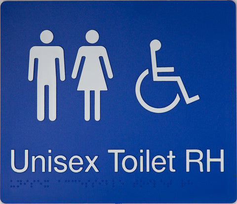 Unisex Toilet LH & Shower Sign (Silver/Black)