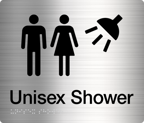 Unisex Accessible Toilet & Shower Sign (Blue/White)