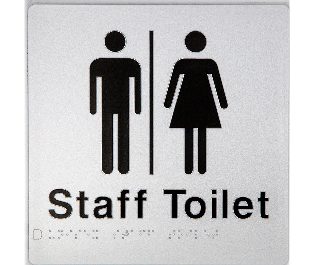 Unisex Staff Toilet Sign (Silver) Unisex Staff Toilet Sign (Silver)