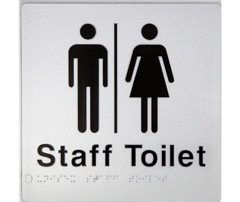 Unisex Toilet Sign (Silver) Wheelchair Icon
