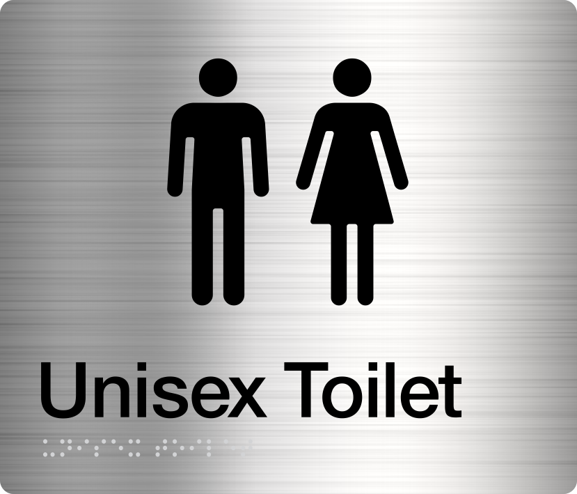 Unisex Toilet Sign (Stainless Steel) Unisex Toilet Sign (Stainless Steel)