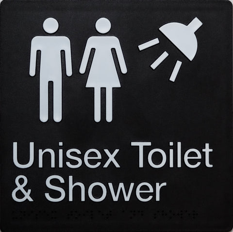 Female Toilet & Shower Sign (Silver)