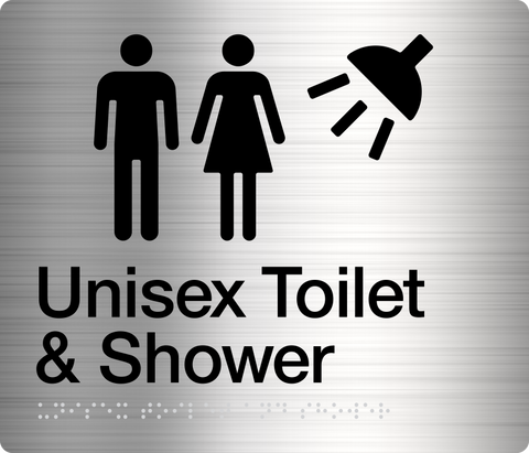 Female Toilet & Shower Sign (Silver)