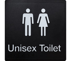 unisex toilet sign black