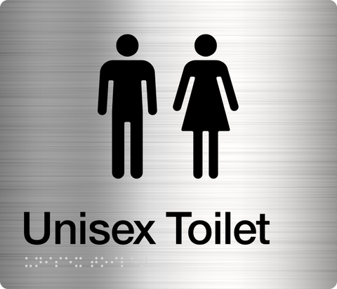 Unisex Toilet Sign (Silver/Black)