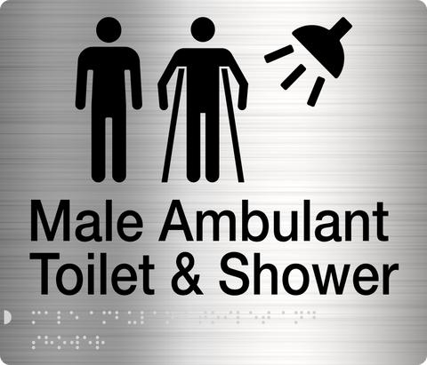 Male Disabled Toilet & Shower (Right Handed) Stainless Steel