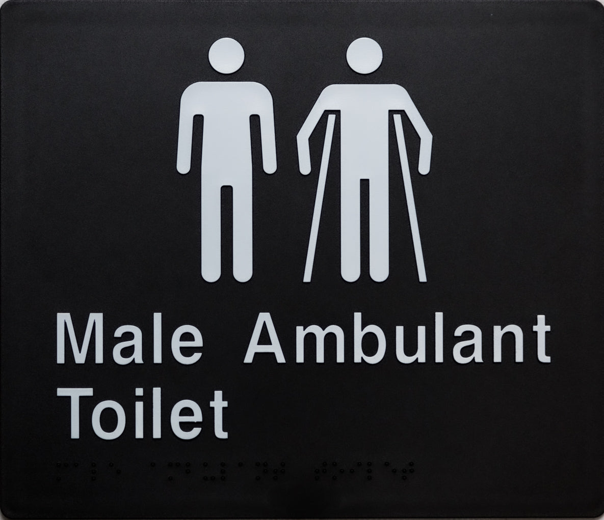 Male Ambulant Toilet Sign 2 Icons (Black/White) Male Ambulant Toilet Sign 2 Icons (Black/White)