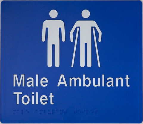 Male Toilet & Shower Sign (Silver)