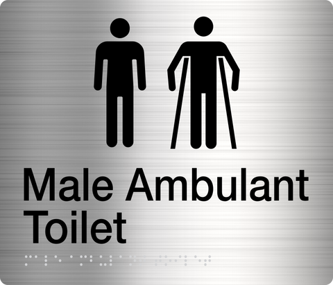 Male Accessible Toilet RH & Shower Sign (Silver)