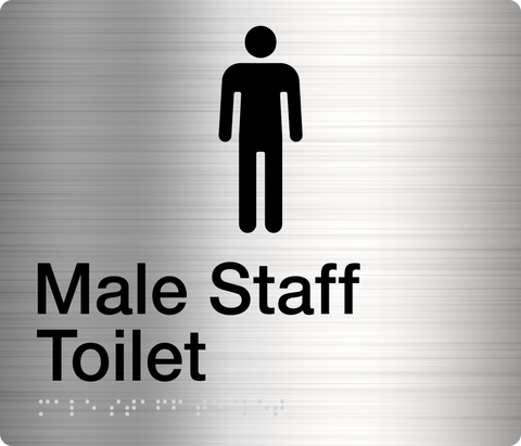 Male Ambulant Toilet Sign With Braille (Blue/White)