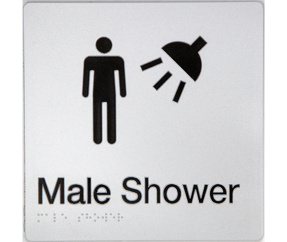 Male Shower Sign (Silver) Male Shower Sign (Silver)