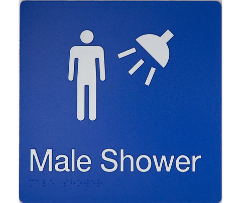 Unisex Toilet RH & Shower Sign (Silver/Black)