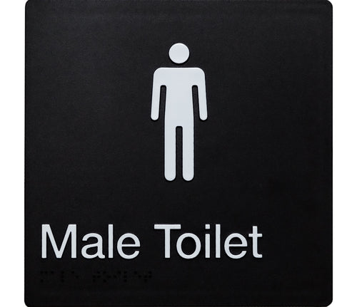 male toilet sign black