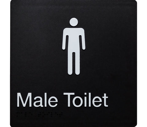 Unisex Toilet RH Braille Sign (Silver/Black)