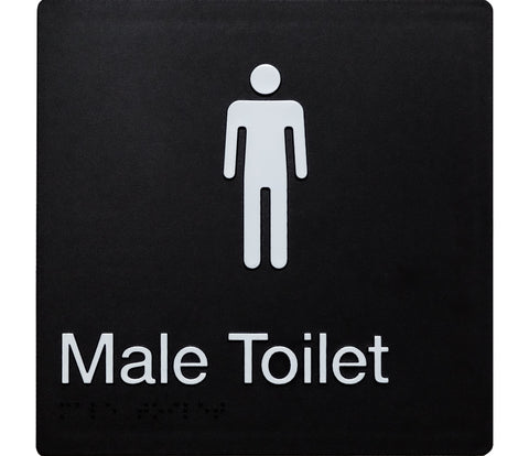 Male Toilet Sign (Silver/Black)