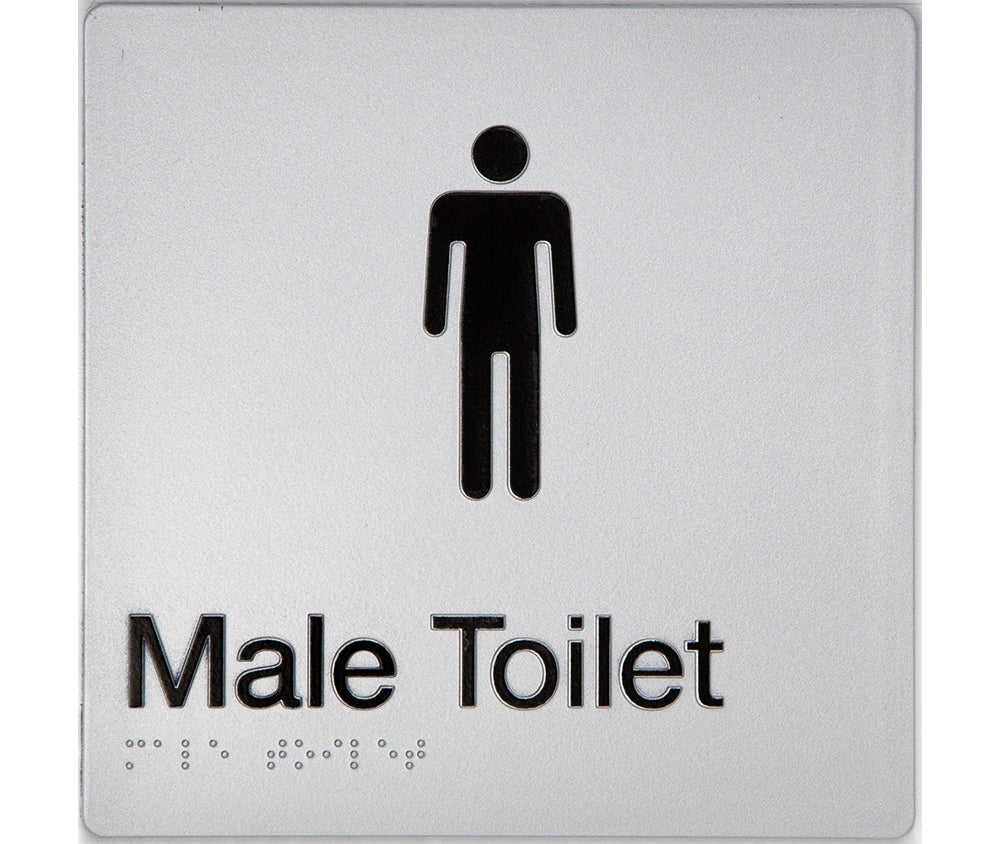 Male Toilet Sign (Silver/Black) Male Toilet Sign (Silver/Black)