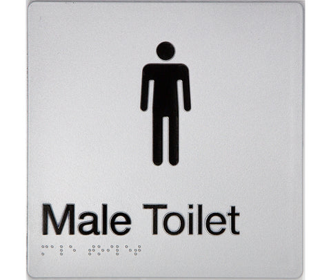 Unisex Accessible Toilet Sign (Silver/Black)
