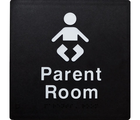 Unisex Toilet LH & Parent Room Sign (Silver)