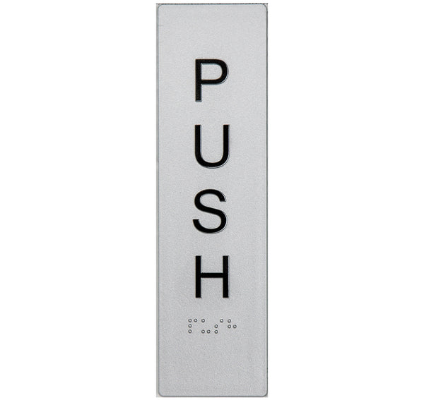 Braille Push Sign Vertical (Silver) | Code Compliant Door Sign – Tim ...