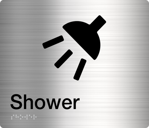 Unisex Accessible Toilet & Shower Sign (Silver/Black)