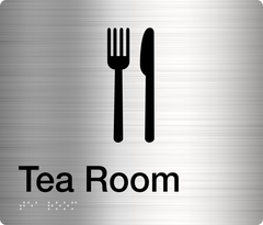 tea room sign stainless steel