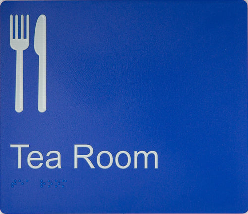 tea room sign blue