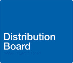 distribution board sign in blue
