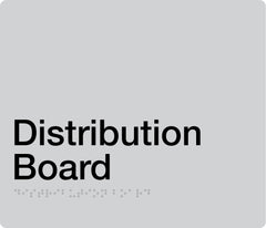 distribution board sign in grey