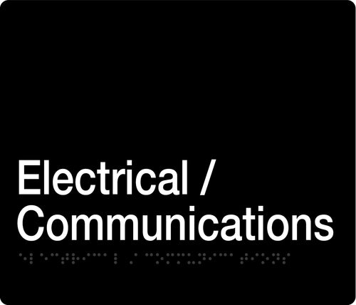 electrical/communications sign in black