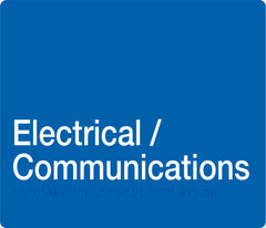 electrical/communications sign in blue