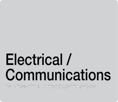 electrical/communications sign in grey