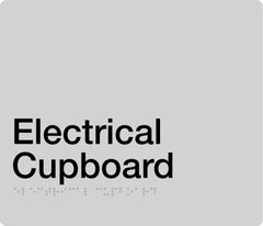electrical cupboard sign in grey