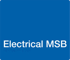 electrical msb sign in blue 
