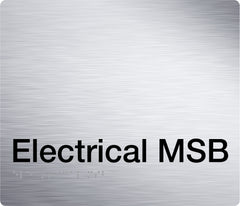 electrical msb sign in stainless steel 