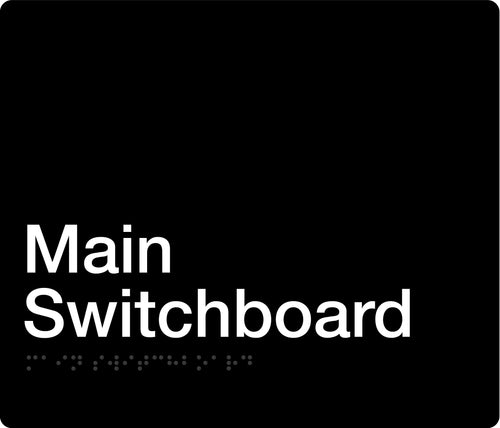 main switchboard sign in black