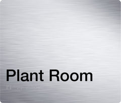 plant room sign in stainless steel 