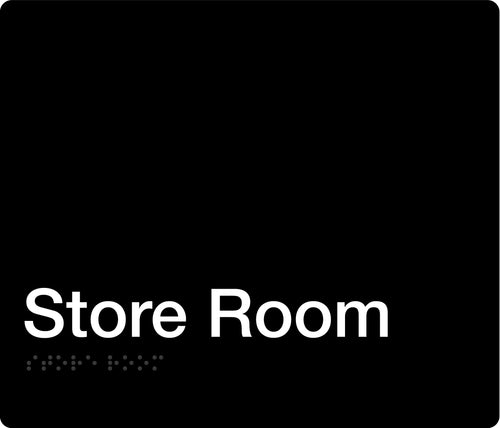 store room sign in black
