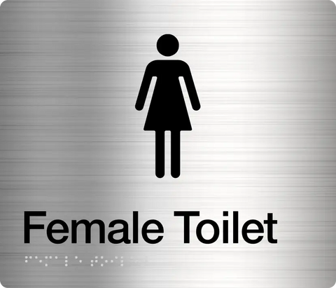 Female Toilet & Shower Sign (Silver)