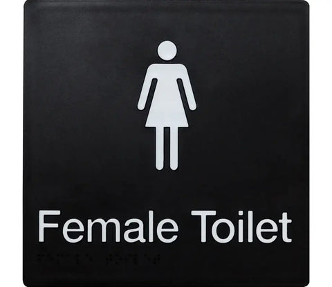 Unisex Ambulant Toilet Sign 2 Icons (Silver/Black)