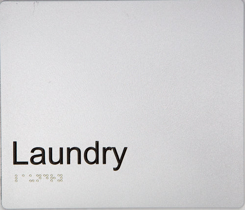 laundry sign in stainless steel