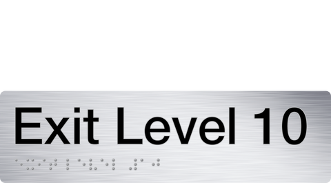Braille Exit Sign - Level 2 (Green/White)
