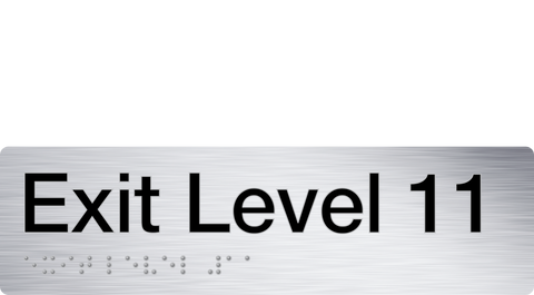 Braille Exit Sign - Level 17 (Silver/Black)