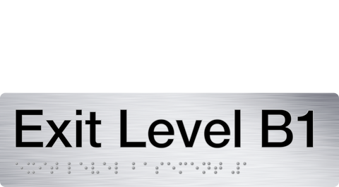 Braille Exit Sign - Basement 2 (stainless steel)
