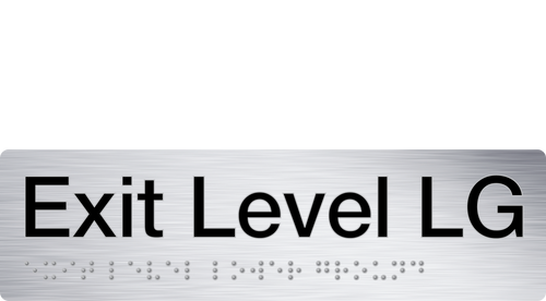 exit level lg sign in stainless steel